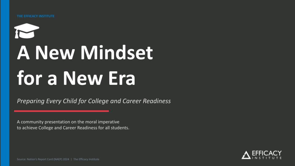 A New Mindset for a New Era stakeholder pitch deck cover